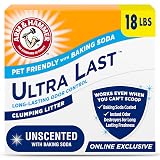 ARM & Hammer Ultra Last Clumping Cat Litter Unscented MultiCat 18 Lbs. Pet Friendly with Baking Soda Odor Control Litter 18 lbs (Pack of 1)