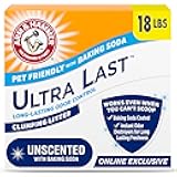 ARM & Hammer Ultra Last Clumping Cat Litter Unscented MultiCat 18 Lbs. Pet Friendly with Baking Soda Odor Control Litter
