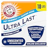 ARM & Hammer Ultra Last Clumping Cat Litter Unscented MultiCat 18 Lbs&period; Pet Friendly with Baking Soda Odor Control Litter
