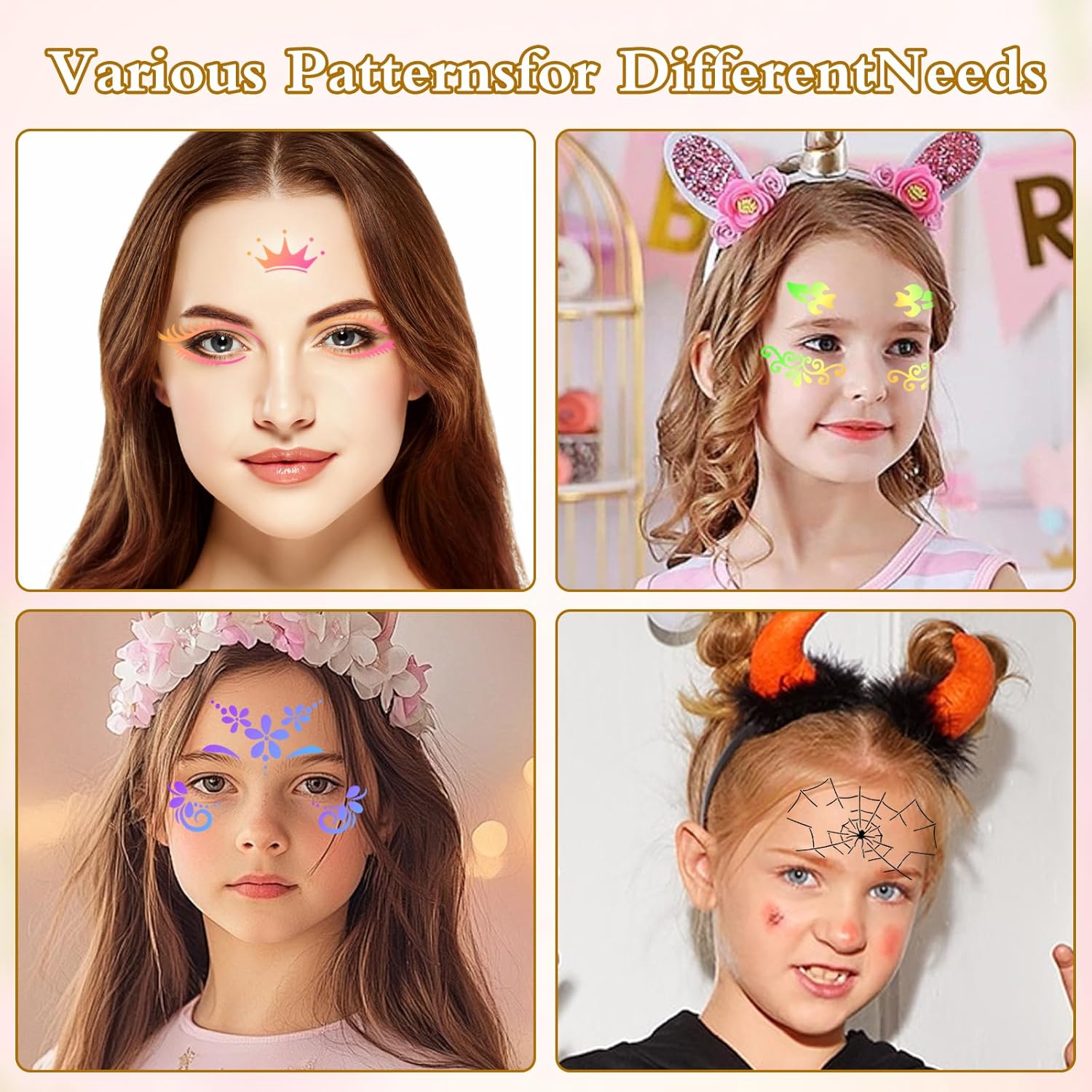 28 PCS Reusable Face Paint Stencils Kit – Professional Body & Face Painting Templates, Plastic Facial Painting Stencils, Body Facial Painting Templates for Halloween, Parties & Adults - Image 5