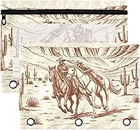 Vista 19 de Kcldeci Estuche para lápices para carpeta de 3 anillas, lindo y feliz juego de corgi galés de dibujos animados, paquete de 2 bolsas para lápices