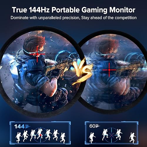 Miniatura 9 de UPERFECT Monitor portátil 2K 144Hz 16.1", monitor portátil para juegos para portátil 2560x1440P QHD FreeSync HDR Ultra Slim, segunda pantalla