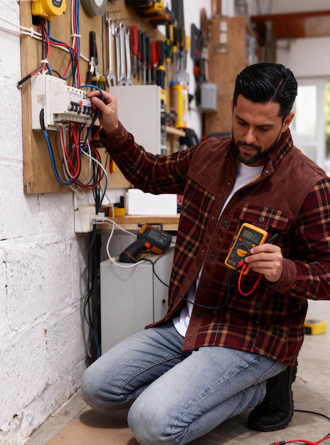 HYPESTFIT Men's Corduroy Plaid Sherpa Lined Flannel Shirt Jacket Fleece Coat - Image 6