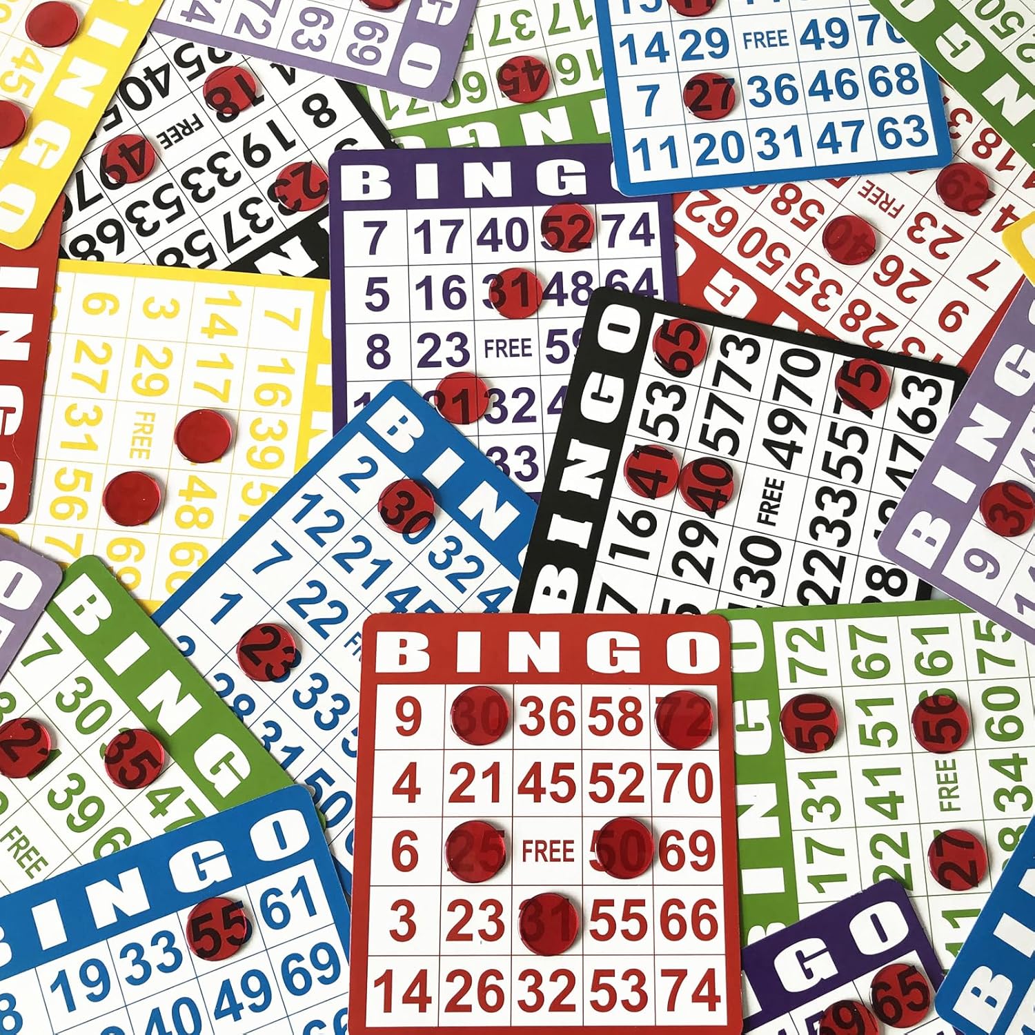 YH Poker 1000 Bingo Chips Markers Tokens - Plastic Discs Chip Counters for Bingo Game Set, Great for Parties Classroom Game Night-Red Color