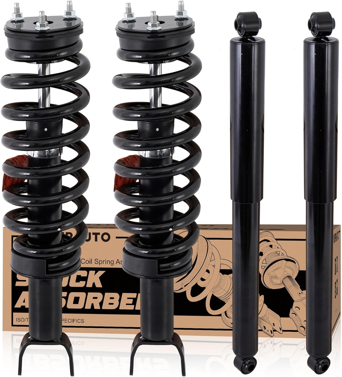 Front+Rear Strut Shocks Assembly Compatible with 2006 2007 2008 Dodge Ram 1500 (4WD 5-Lug Wheel Models Only)