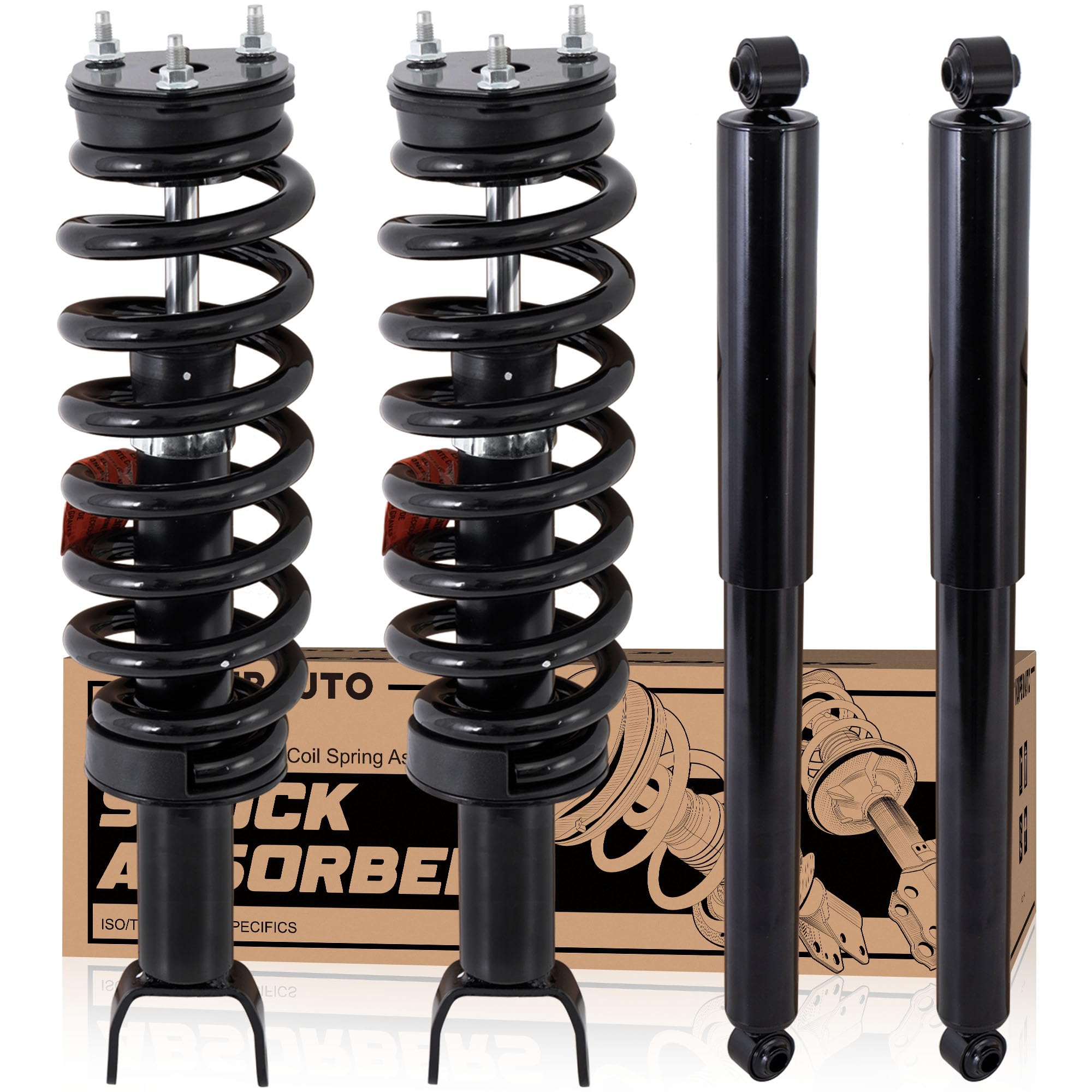 KUIPERAUTO Front+Rear Strut Shocks Assembly
