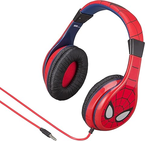 eKids Marvel Spiderman Youth Over the Ear Wired Headphones Blue/Red, One Size