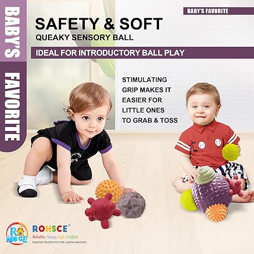 Miniatura 51 de Juguetes Montessori para bebés, juguetes 3 en 1 para bebés de 6 a 12 meses, bloques apilables, bolas sensoriales y anillos de dentición suaves