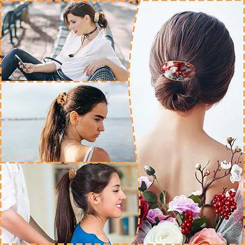 Miniatura 5 de Paquete de 9 pulseras de cola de caballo de metal con diamantes de imitación decorativos para cola de caballo para mujer, banda elástica dorada con