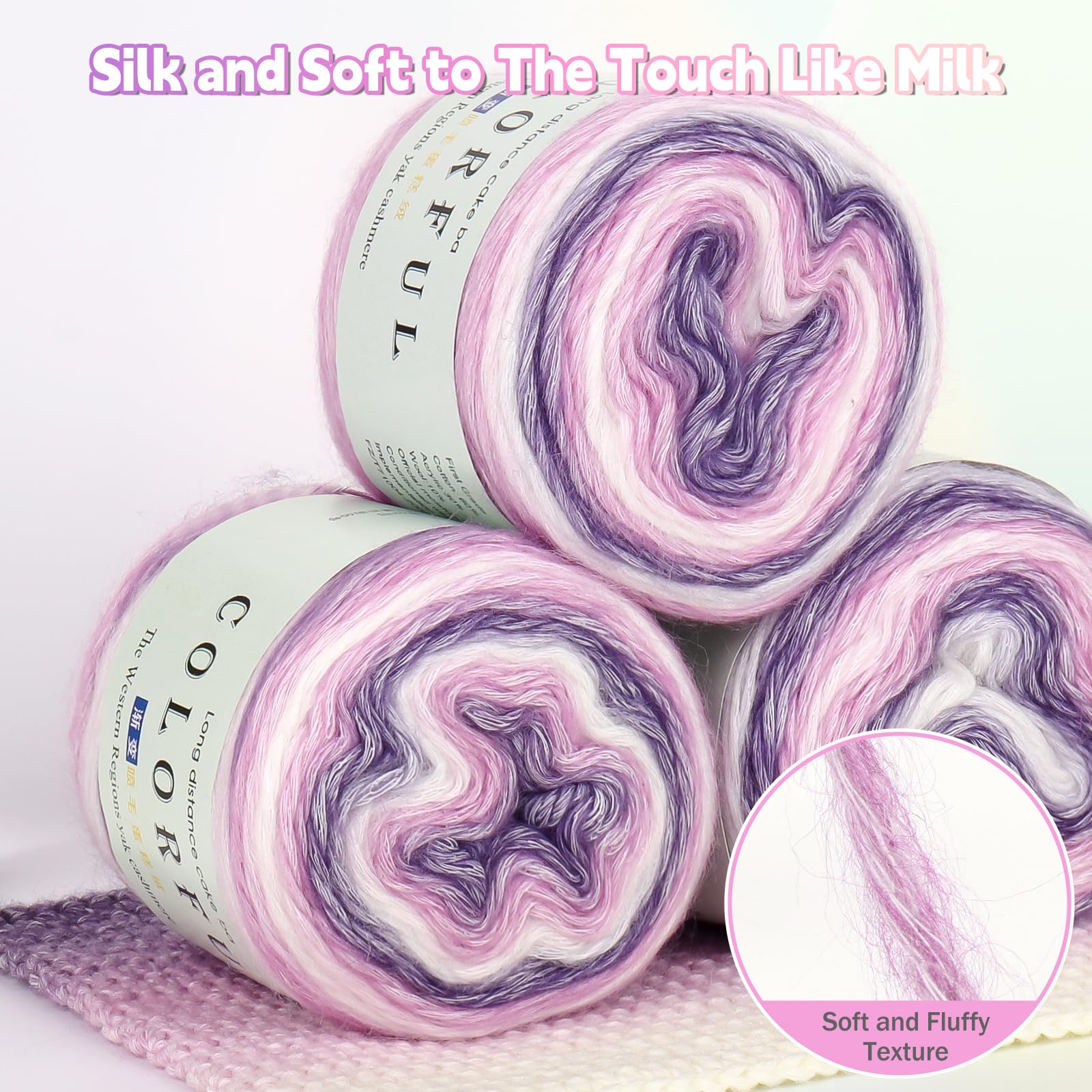Reessy Ombre Yarn for Crochet 4×100g Soft Gradient Yarn - Image 3