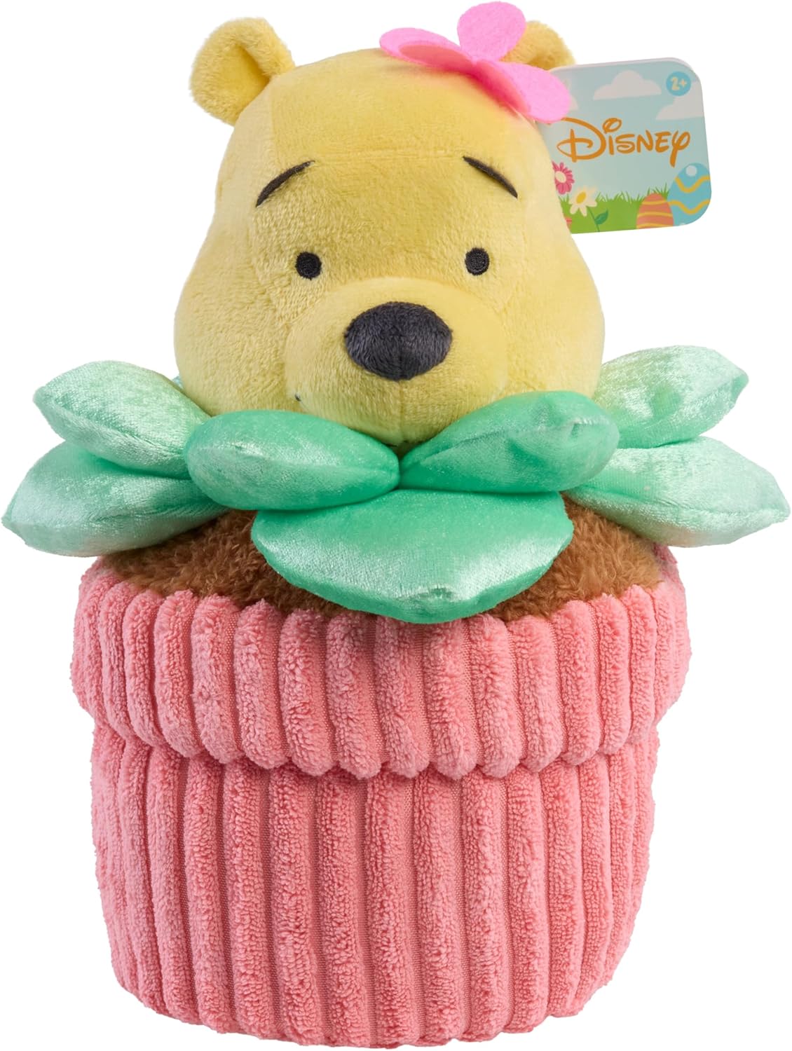 Winnie the Pooh Hello Spring Potted Plant, 10.5-inc Stuffed Toy, Cute for Spring or Easter Baskets for 2+ Years and Older, Kids Toys for Ages 2 Up by Just Play
