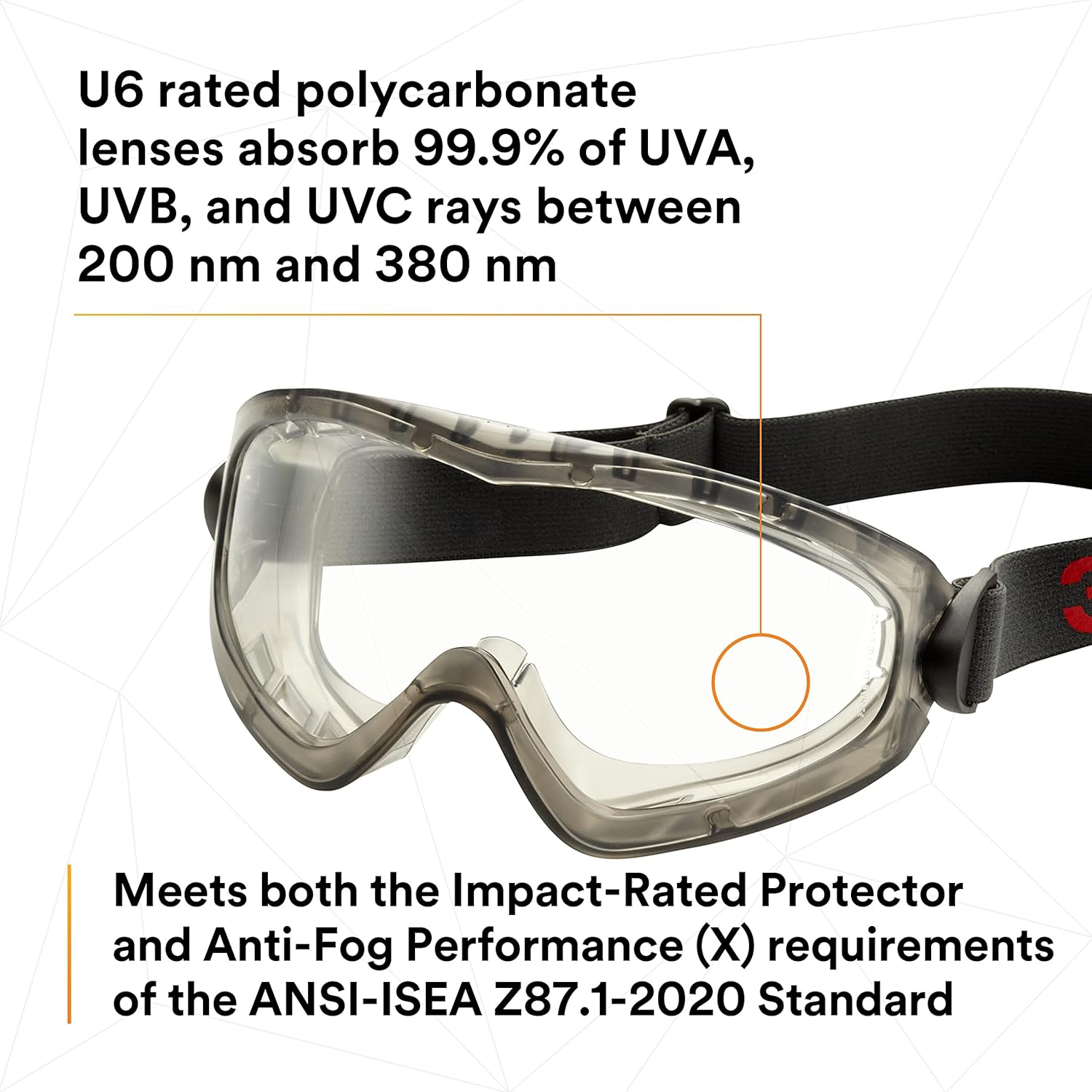 3M GoggleGear GG2891S-SGAF, Sealed, Clear SGAF Lens, 10 ea/case