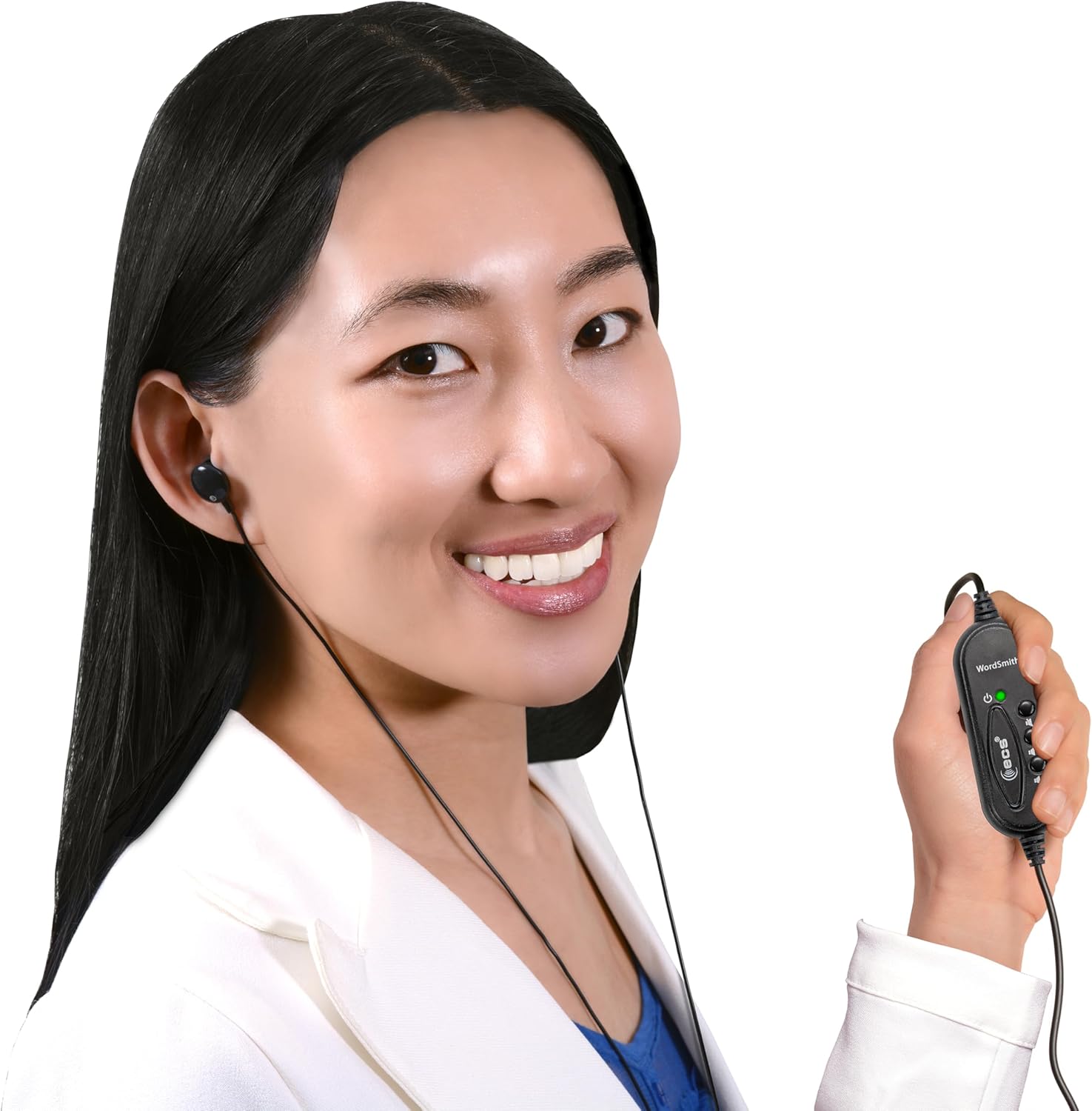 ECS WordSmith USB Transcription Headset, 7-Foot Cord, in-Ear Ear Bud with Silicone Ear Tips, Superior Comfort & Audio Clarity, External Sound Card, Medical & Legal Dictation, 3 Extra Pair of Ear Tips