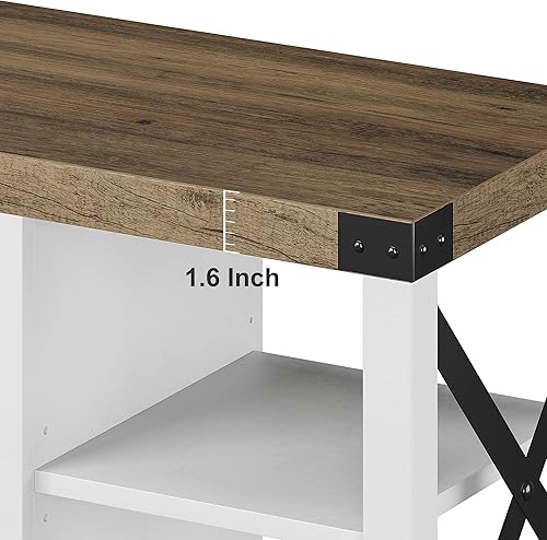 Miniatura 9 de IDEALHOUSE Modern Entertainment Center with Storage Cabinets and Open Shelves, Farmhouse TV Stand for 656055 Inchs, Mid Century, Wood TV Table Media