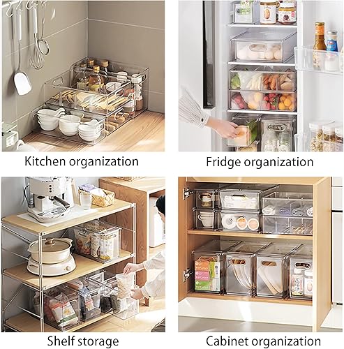 Miniatura 6 de MineSign Paquete de 7 organizadores apilables para refrigerador, cajones extraíbles para frutas y verduras, organizador de almacenamiento para