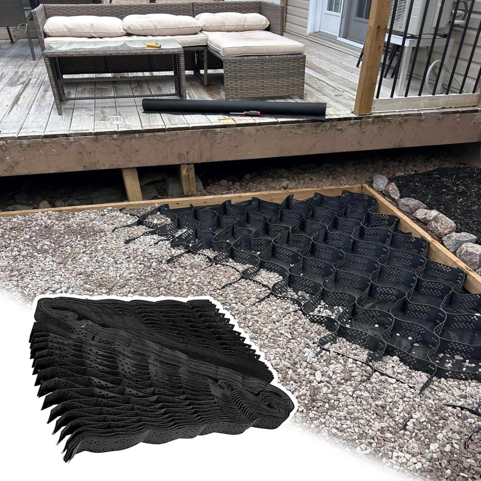 Dalle de stabilisation de gravier haut de gamme structure alvéolée robuste 2x5m