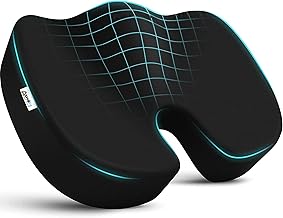 Asmofit Coccyx Cushion Orthopedic Memory Foam Seat Cushion for Tailbone & Sciatica Relief | U Shape Non Slip Seat Support for Office Chair Car Driving Wheelchair & Home Seating (Black)