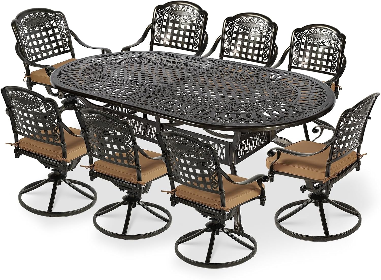 VIVIJASON 9Piece Outdoor Patio Furniture Dining Set, All