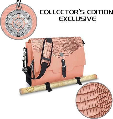 Miniatura 7 de ENHANCE Collector's Edition RPG Player's Essentials DnD - Bolsa de mensajero exterior Dragon Hide para 2-4 libros, carpetas, dados y accesorios, con