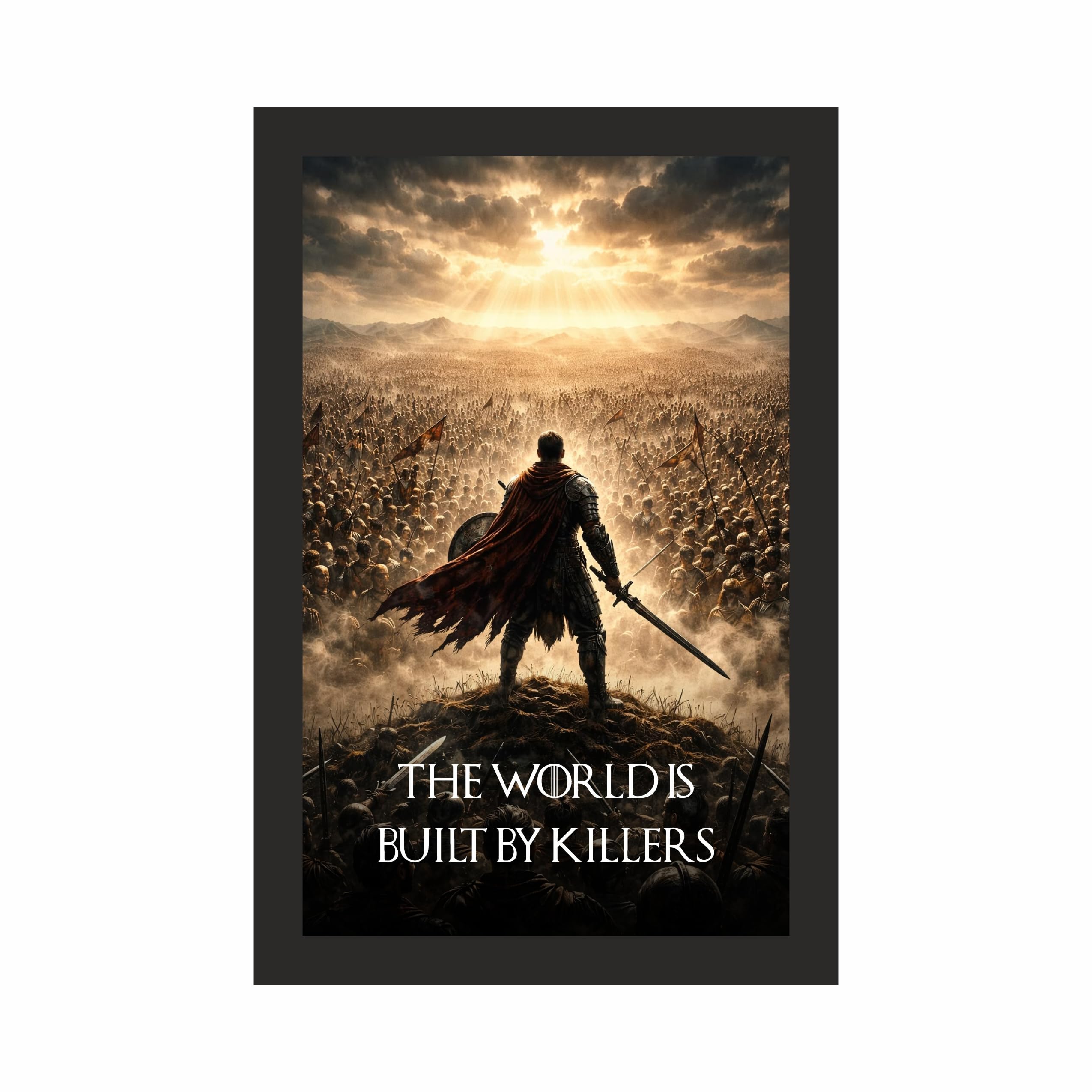 World Built by Killers Warrior Photo Frame A4 Black – view 3