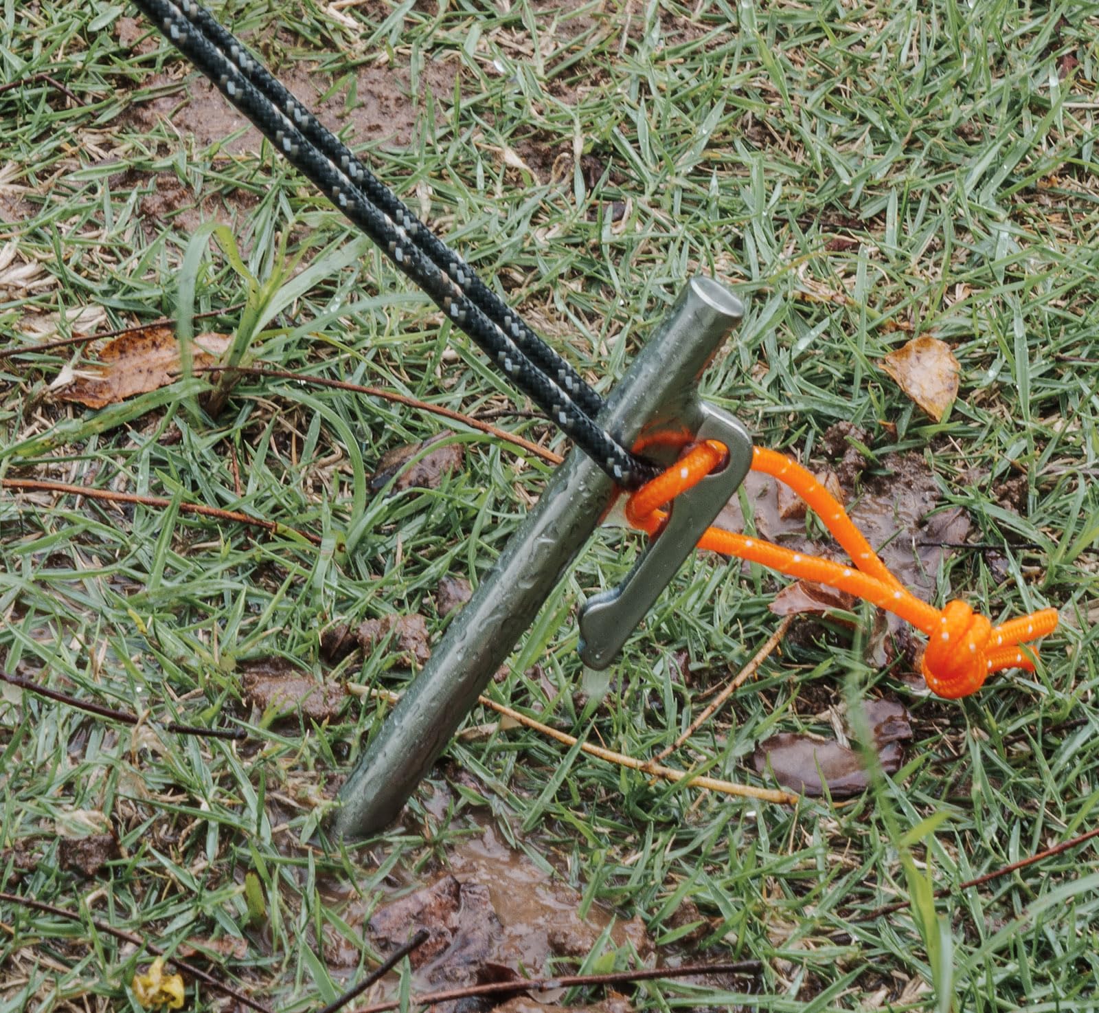 iBasingo 40cm Titanlegierung Zeltnägel 6 Stück Ti4012P | Rund Massiv Ultraleichte Camping Heringe für Fels, Sand, Schlamm & Rasen