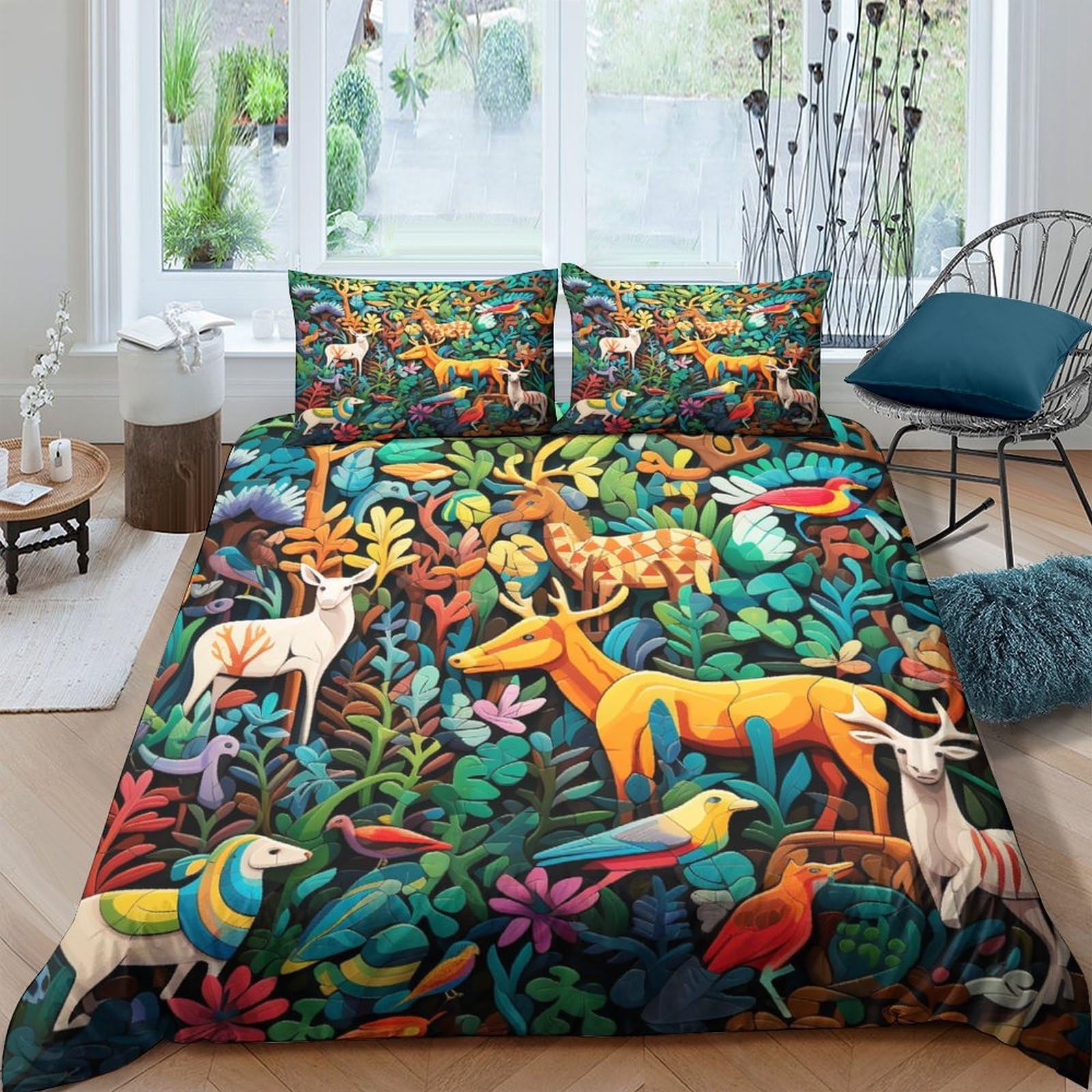 Housse de couette cerf de la jungle King size de qualité supérieure en microfibre