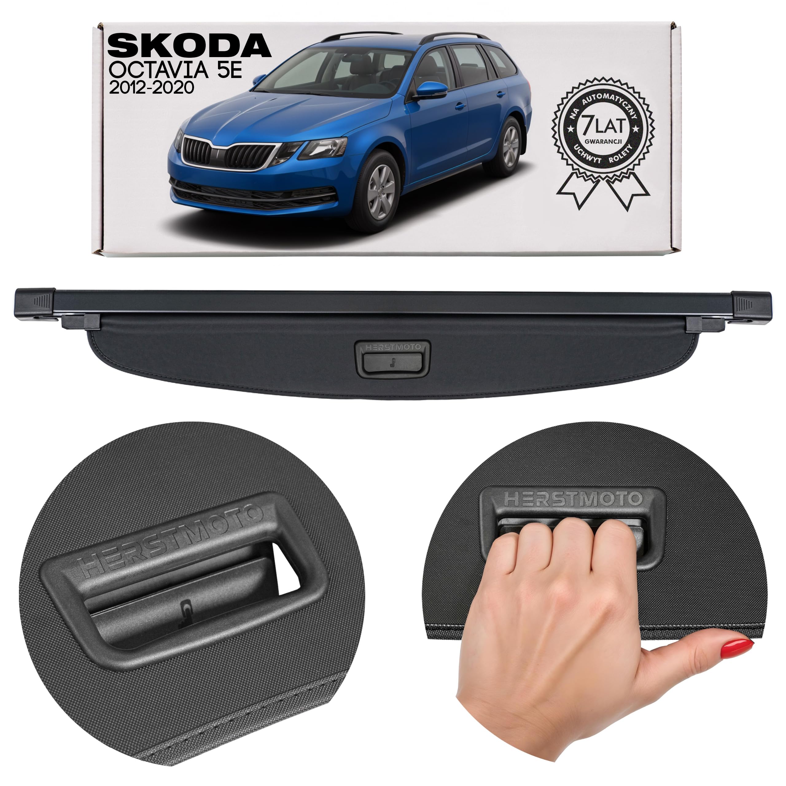 Kofferraumabdeckung Laderaumabdeckung mit Halterungen – Kofferraum Rollo Gepäckraumabdeckung passend für Skoda Octavia III 5E 2012-2020 Kombi 5E9867871B