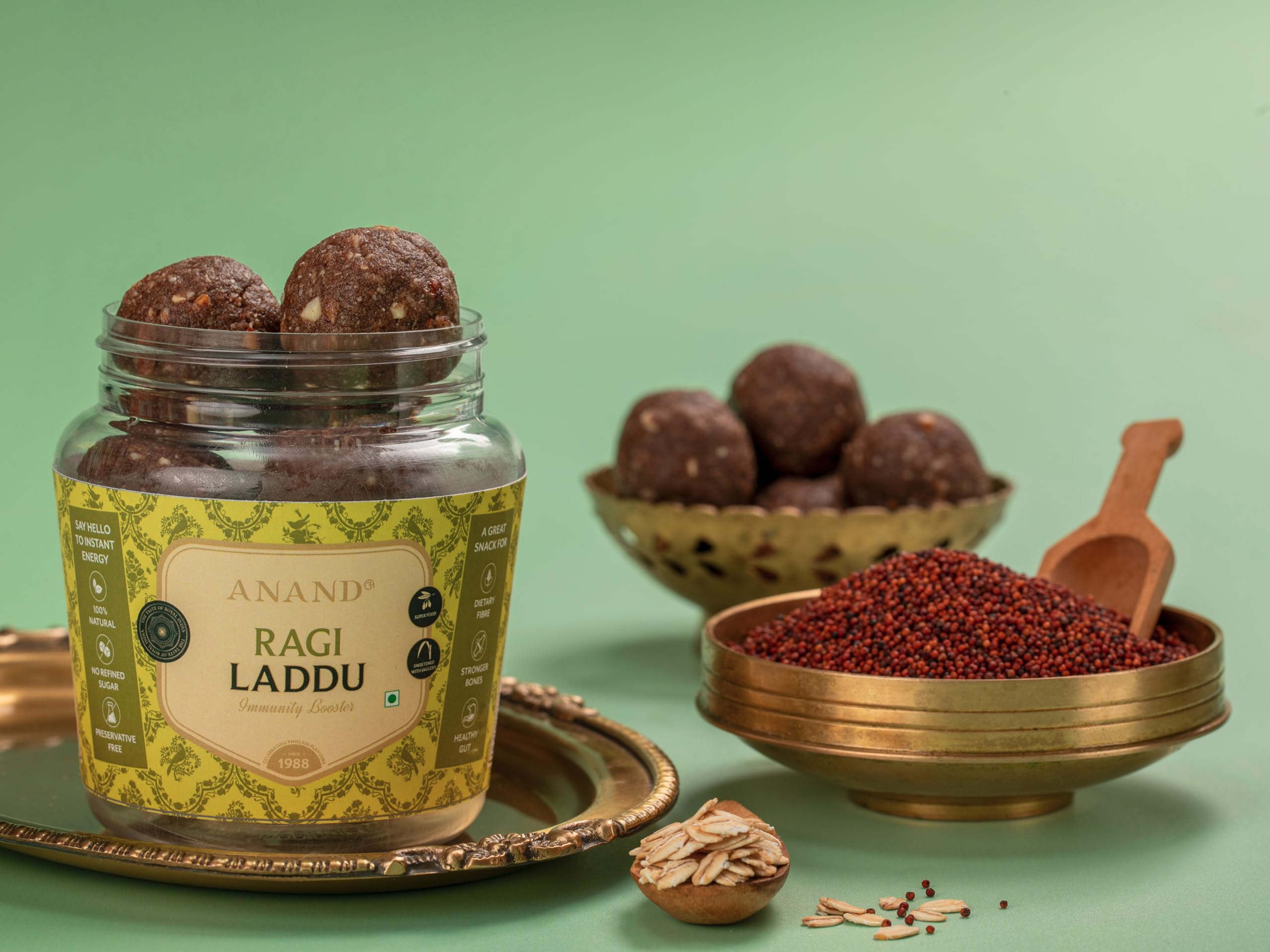 ANAND Ragi Laddu 225 grams with Ragi Flour, Oats and Nuts,Keto-Friendly Energy,Sweetened with Jaggery, No preservatives,No added sugar (9 Pieces) (B0D2CM5BM9) Amazon Price History, Amazon Price Tracker