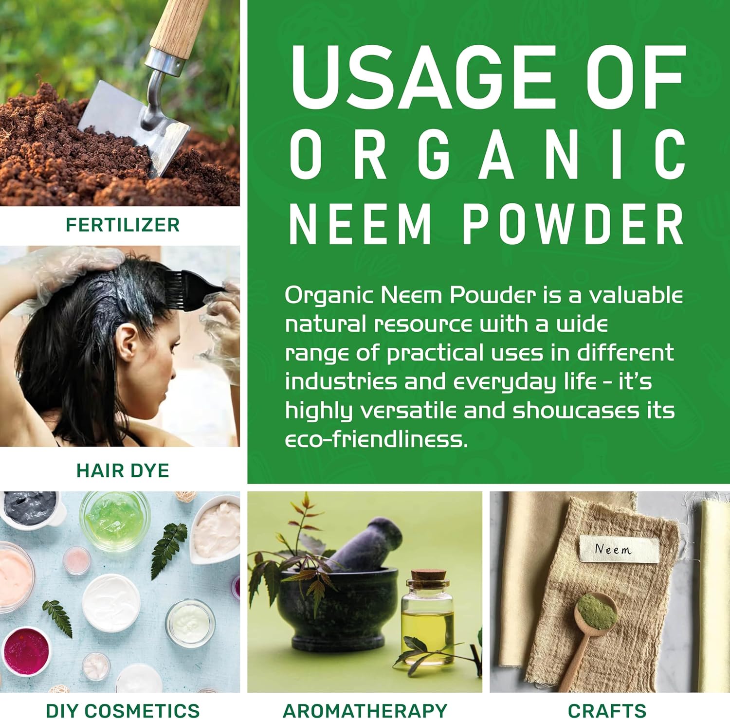 Jiva Organics Organic Neem Leaf Powder 1.5 Pound Bulk Bag - Azadirachta Indica - Pure & Natural Ayurvedic Herb - Neem Powder for Eating, Skin, Gums, and More! - Image 7