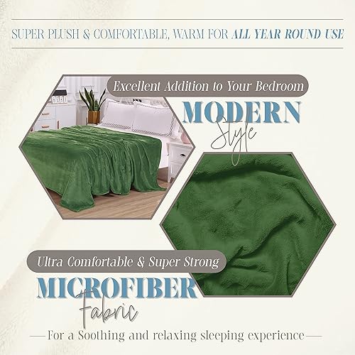 Vista 40 de Elegant Comfort Manta de lujo aterciopelada, ligera para todas las estaciones, ultra afelpada, suave, acogedora y mullida para sofá, cama, viajes