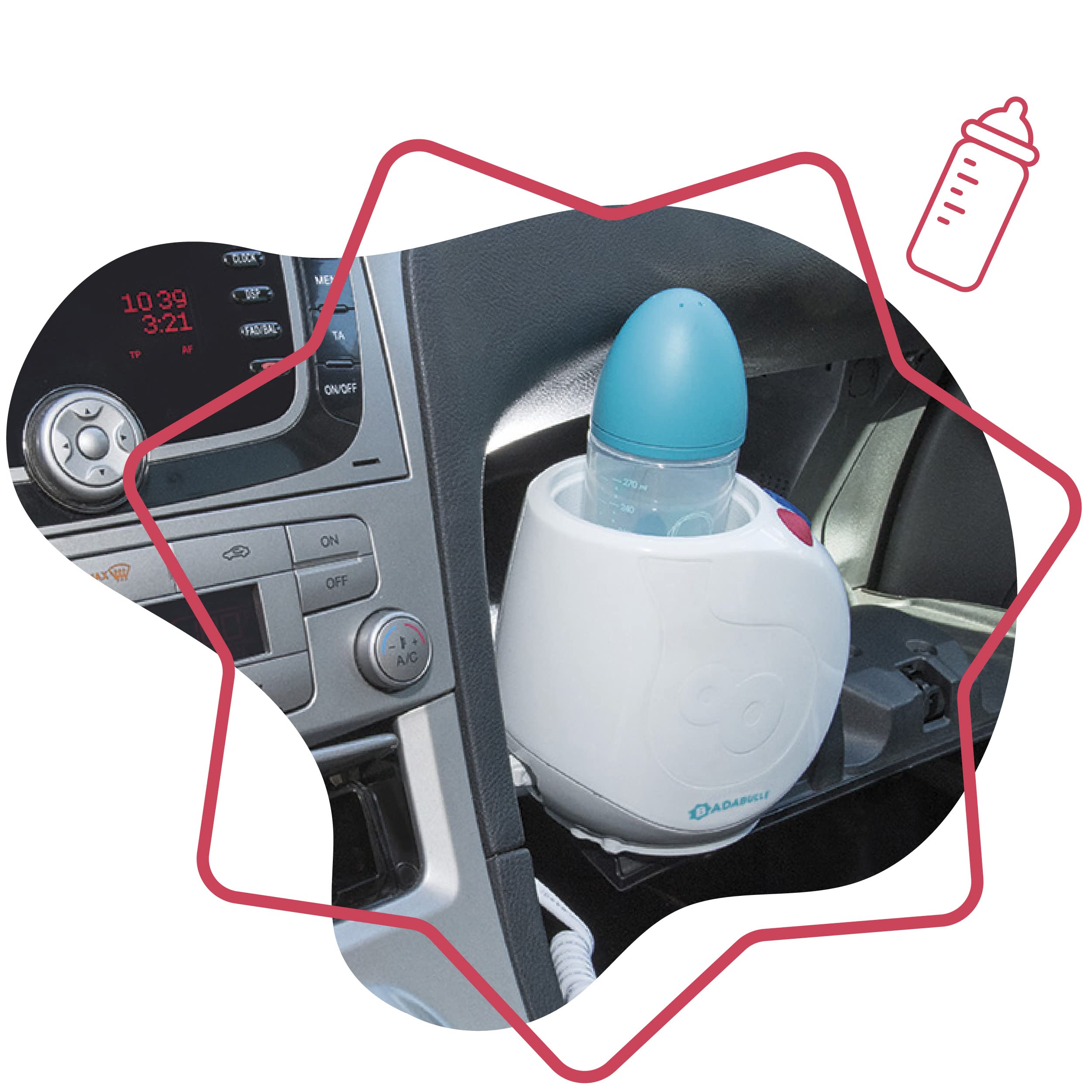 Badabulle B002105 Scaldabiberon Easy + Casa/Auto, Blu
