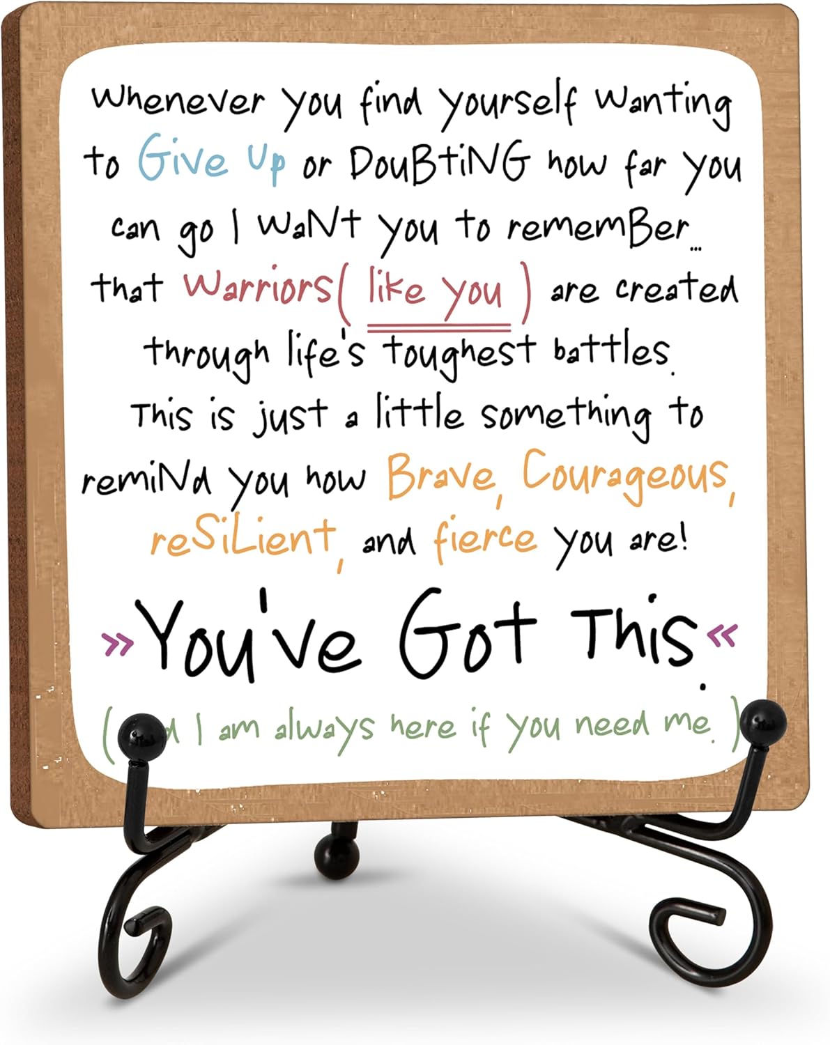 Inspirational Quotes Encouragement Gifts for Warrior Cancer Fighter Best Friends Get Well Soon Gifts Table Centerpieces Inspirational Desk Decor - A03