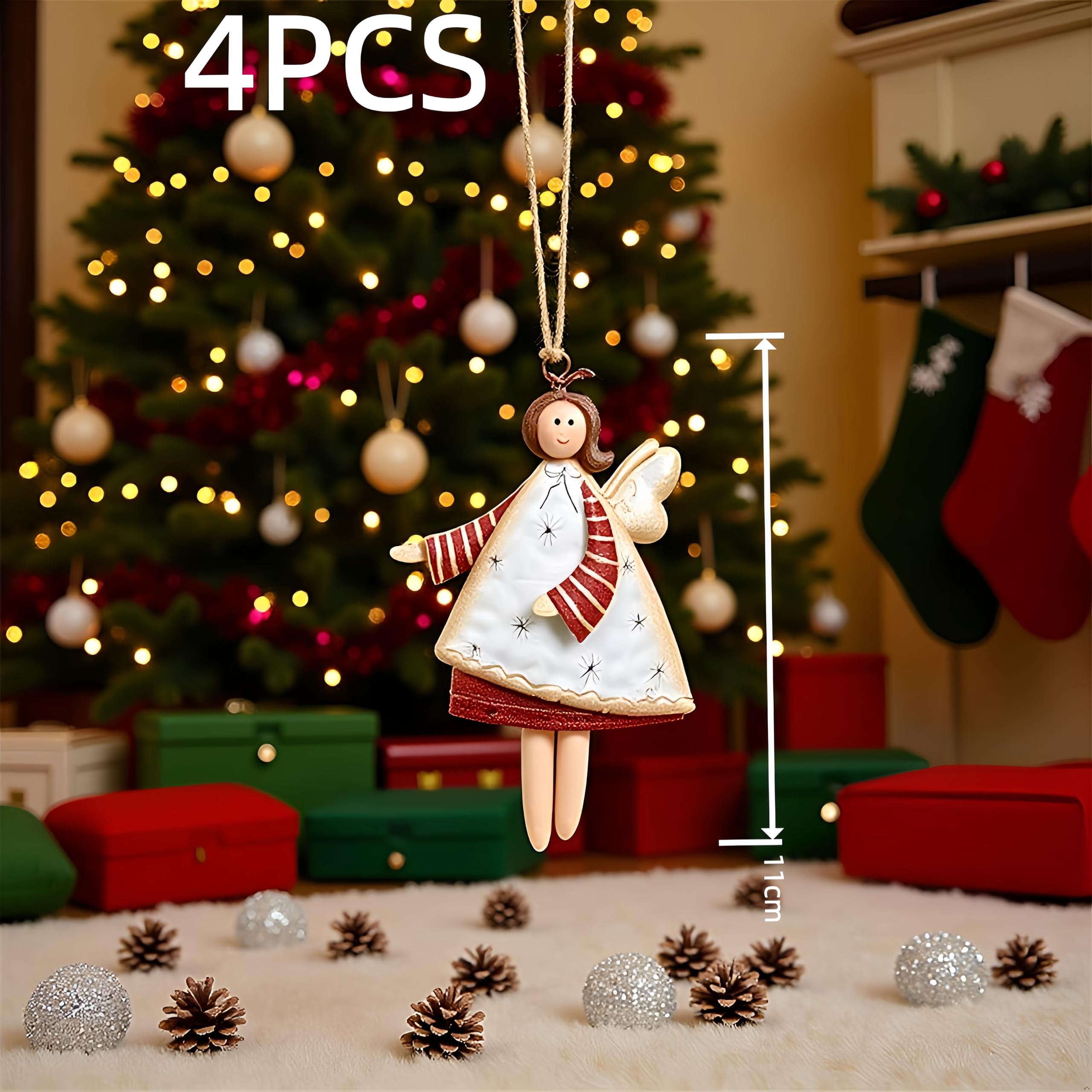 FZBNSRKO Engel-Weihnachtsbaumschmuck – 2 Stück Plüsch-Engel, Für Baum, Party & Dekoration