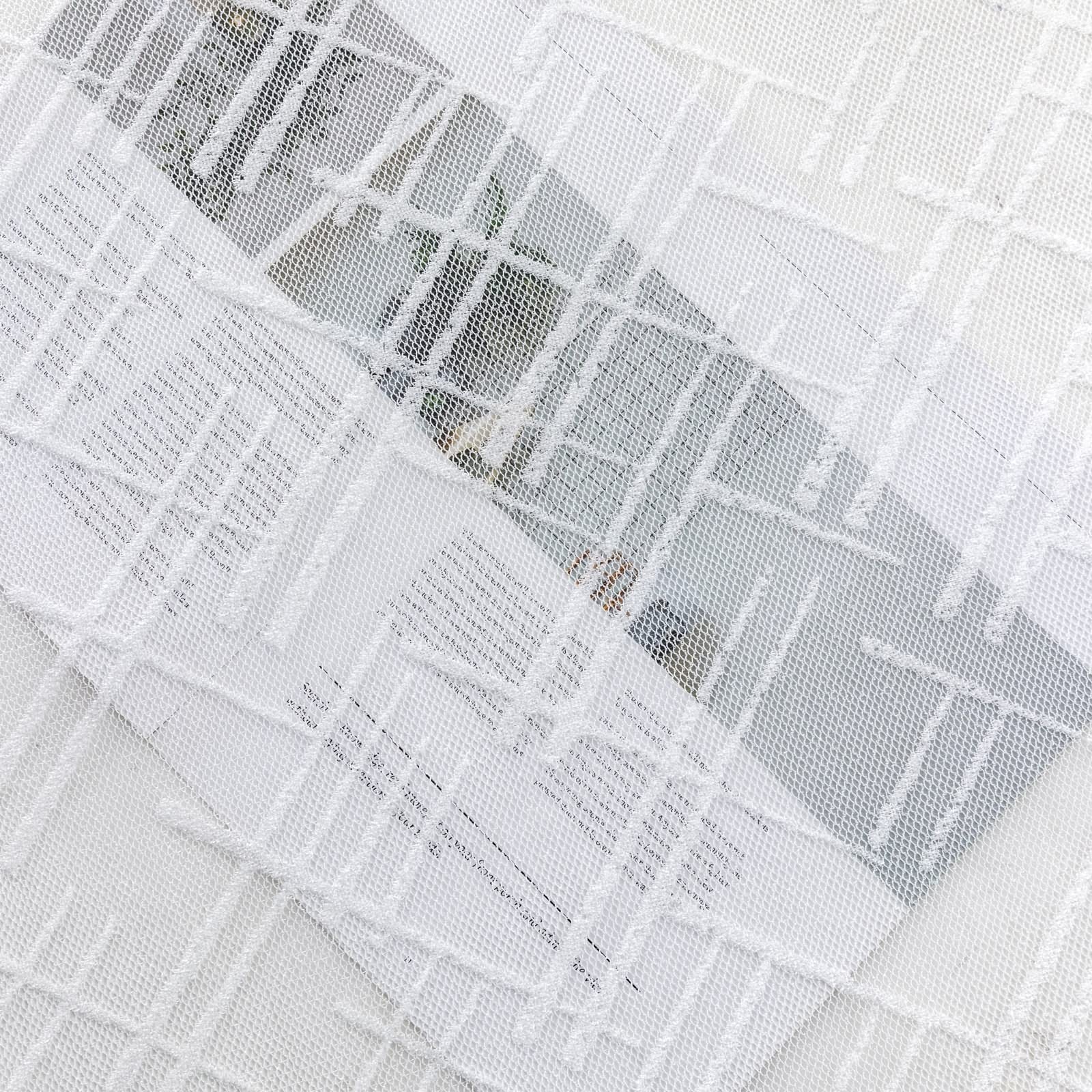 Rideau Interieur Blanc, Rideau Chambre Voilage Polyester Croix Transparente Lot de 2 Paire de Rideaux Salon 34X84Inch(86X214CM)
