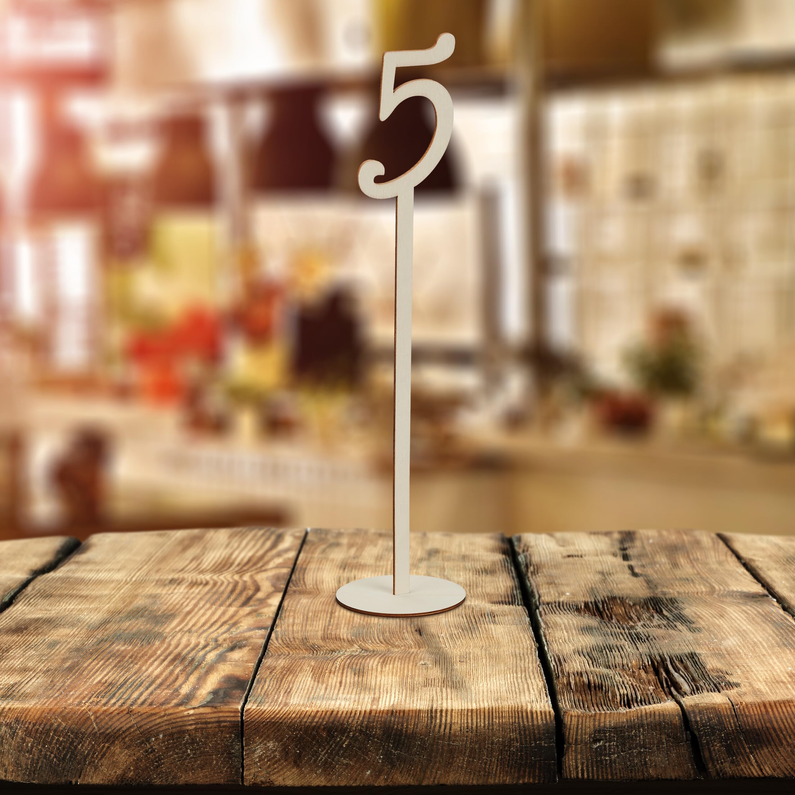 Segnatavolo In MDF - Numeri Da 0 A 9 Per Tavoli, Bianco, Per Matrimoni E Eventi - Foto 5