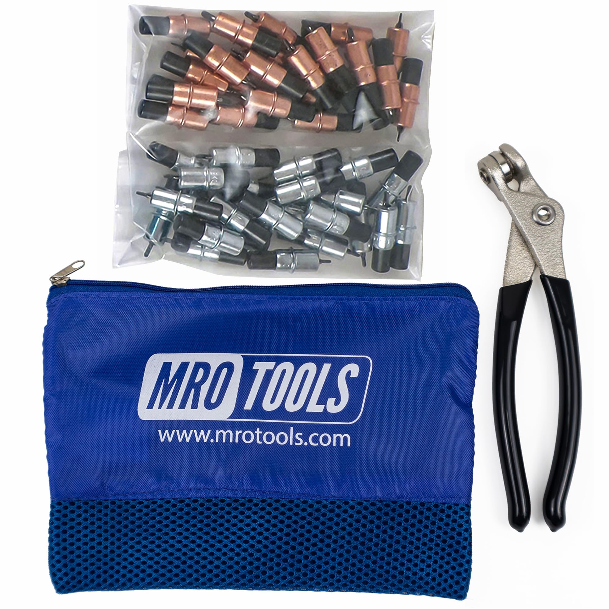25 1/8 & 25 3/32 Extra Short Cleco Sheet Metal Fasteners + Cleco Pliers w/Carry Bag (KK4S50-3)