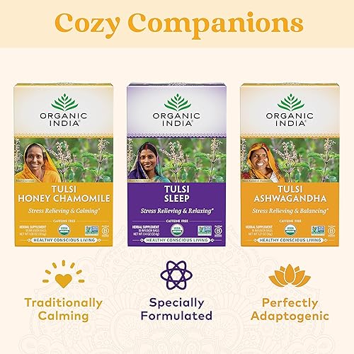 Miniatura 7 de Organic India - Té orgánico de Tulsi, té de hierbas, 18 bolsas de infusión. paquete de 6