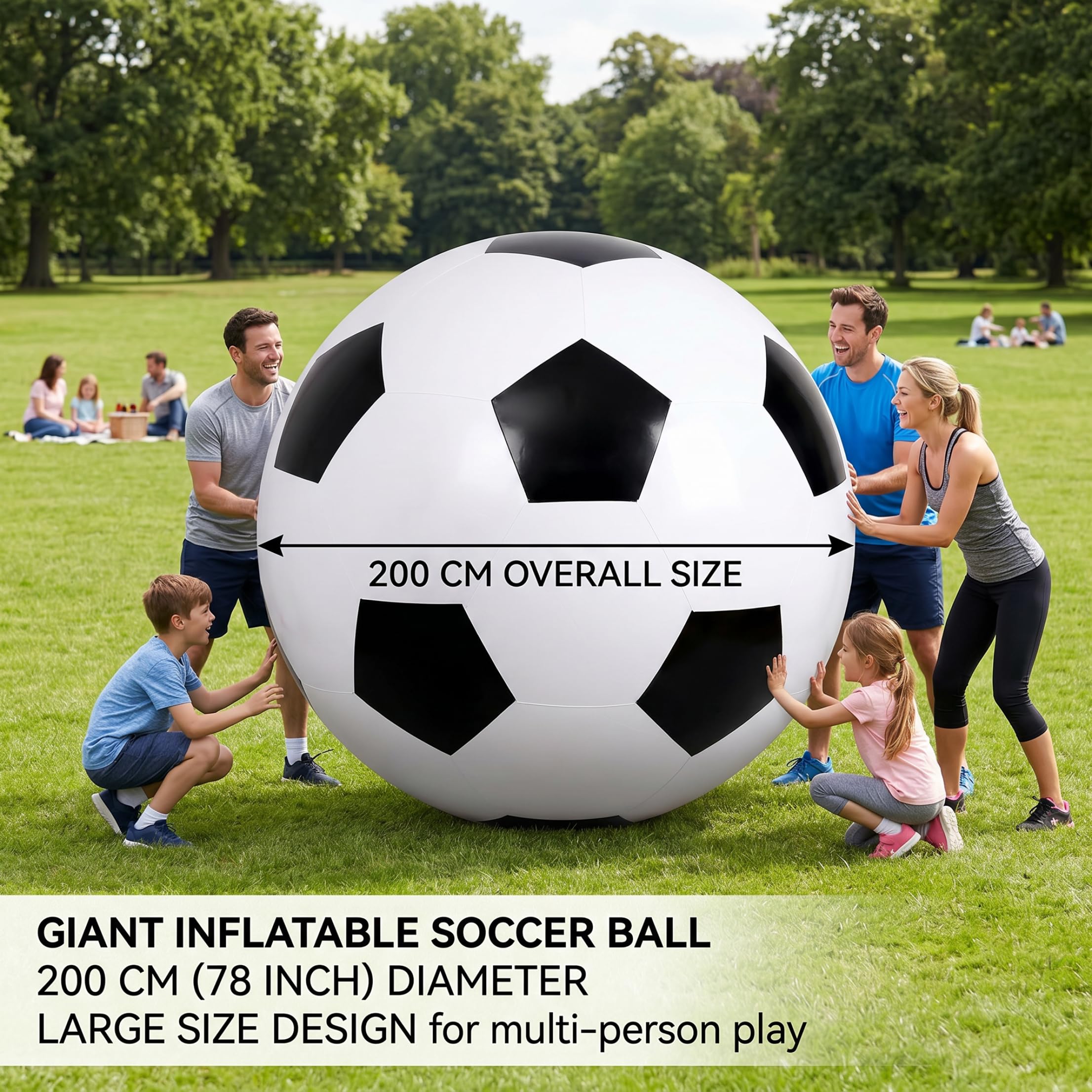 Riesiger aufblasbarer Fußball, großes PVC, 35, 43 Zoll | 35, 43-Zoll-Riesengröße, Mehrpersonenspiel, Pool-/Strandnutzung, einfache Lagerung und Transport, für Kinder und Erwachsene