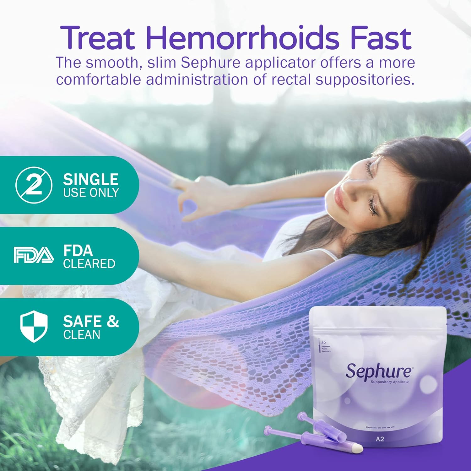 Easy-to-Use Suppository Applicator for Women and Men, Disposable Applicator for Suppositories for Constipation from Various Brands, 1-Pack, 30-Count, Size A2