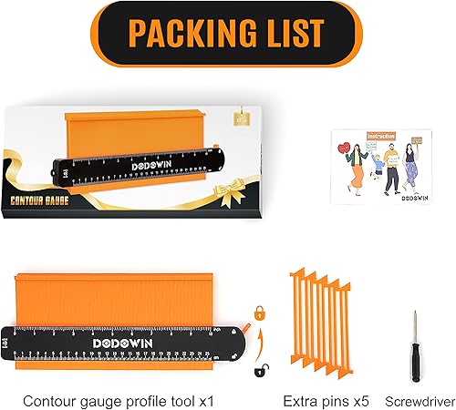 Miniatura 2 de dodowin Medidor de contorno con cerradura, regalos del día del padre para hombres, cumpleaños, papá, marido, él, herramienta de contorno