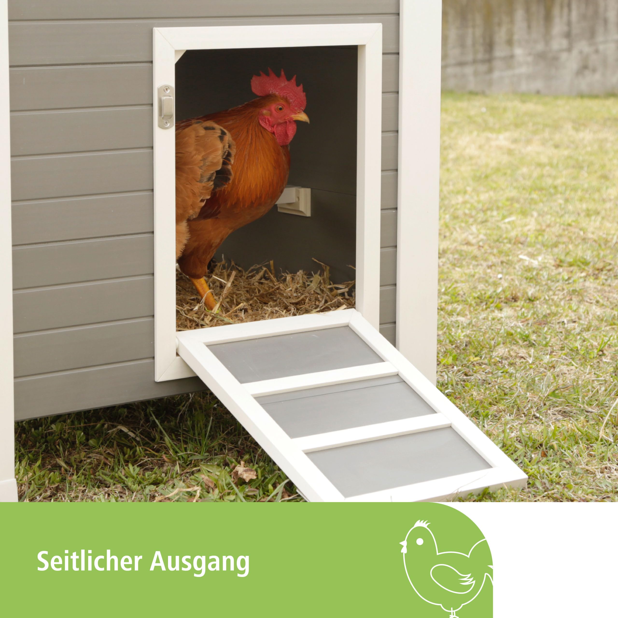 Kerbl Hobbyfarming ECO-Kunststoffstall für Hühner, Hühnerstall, 137x73x83cm, wetterfest, nachhaltiges Material, einfache Pflege, langlebig