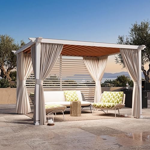 Modern Shade Open Sky 10'x12' Outdoor Pergola Cabana with Trellis