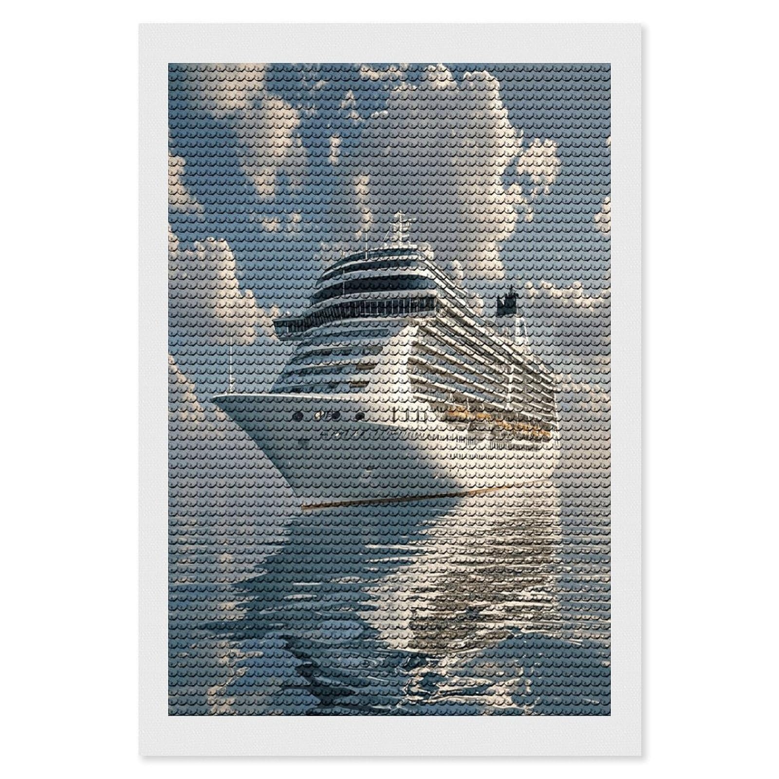 FekiLoot Cruise Ship Diamond Painting Kits for Beginners DIY Diamond Art Kits for Adults Full Drill Round Diamond Dot Gem Art Painting Fun DIY Crafts for Home Kitchen Wall Decor Gift 8"x12"