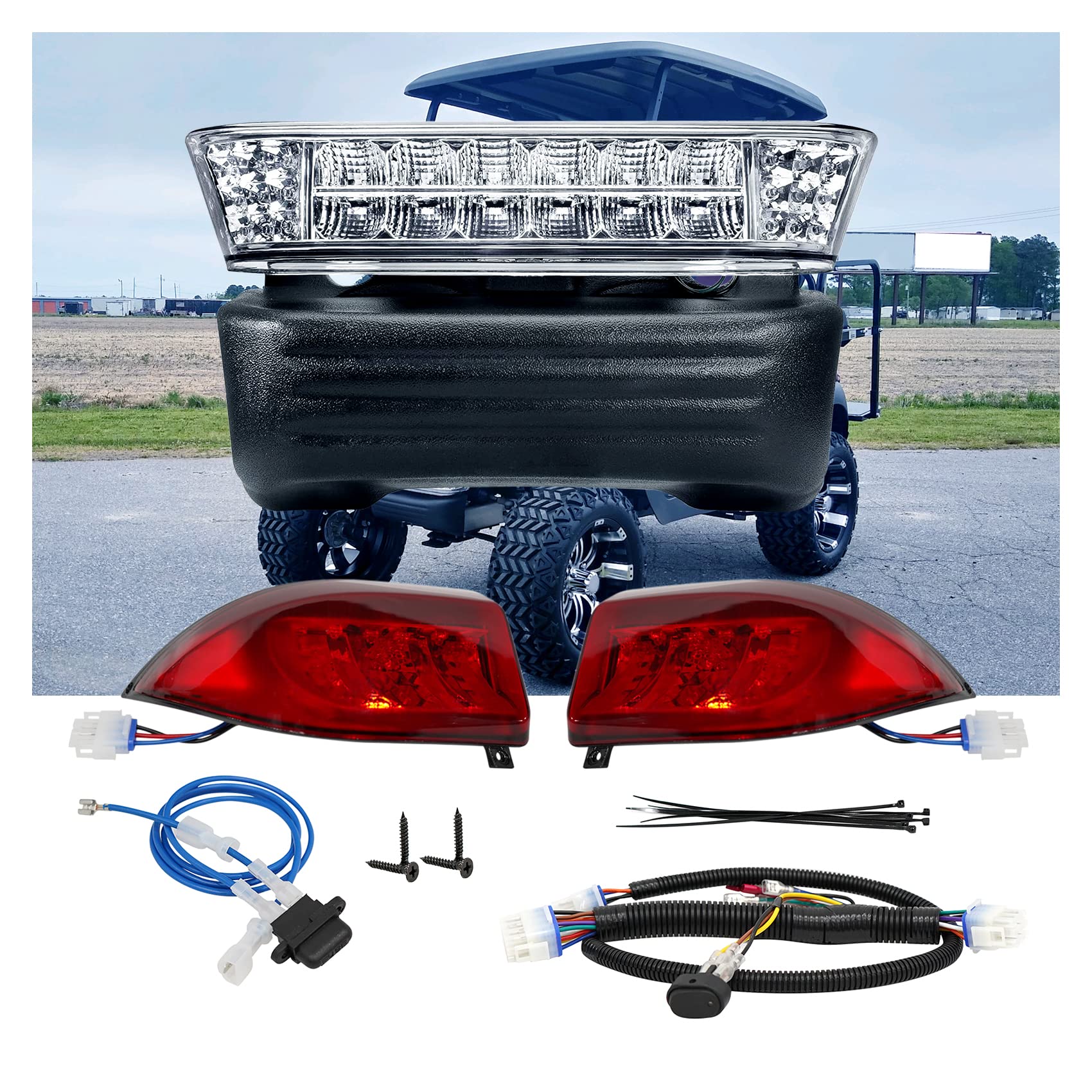 Photo 1 of Golf Cart LED Light Kit with LED Head Lights & LED Tail Lights Fit for Club Car Precedent 2004-Up Golf Carts