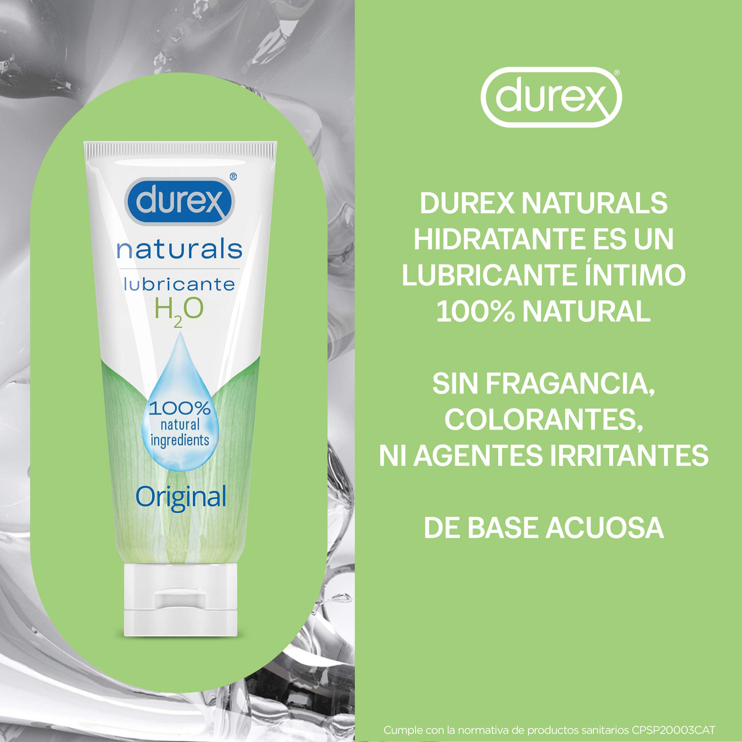 Durex Preservativos Natural Originales 24 unidades + Lubricante Naturals H2O de Base Agua 100ml