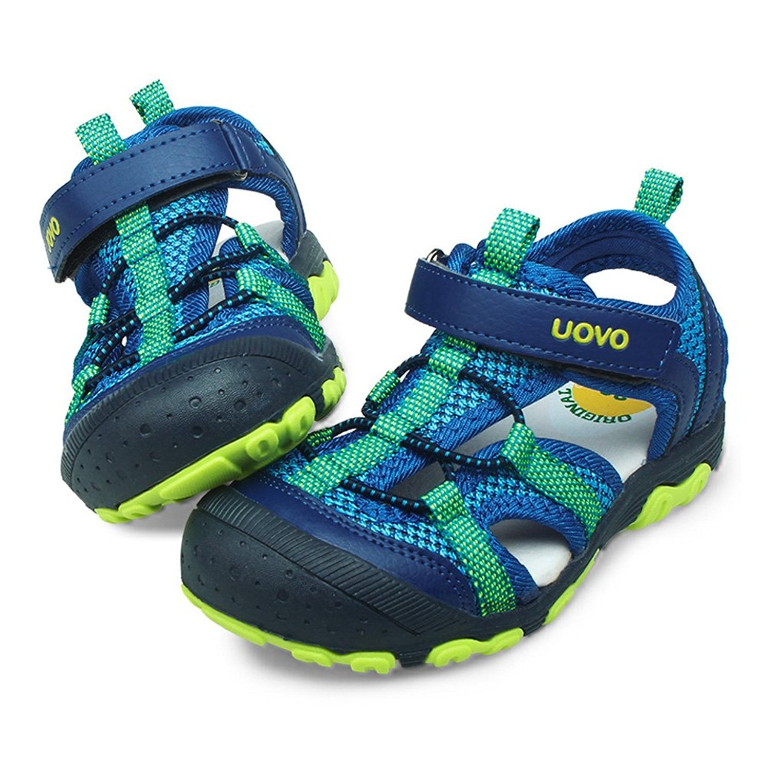 UOVO Sandales Garçon avec Semelle Souple Antidérapante Sandales de Plein Air Respirantes à Boucle Clip Bout Renforcé pour Enfants (24-38) Chaussures Été Confortables et Durable