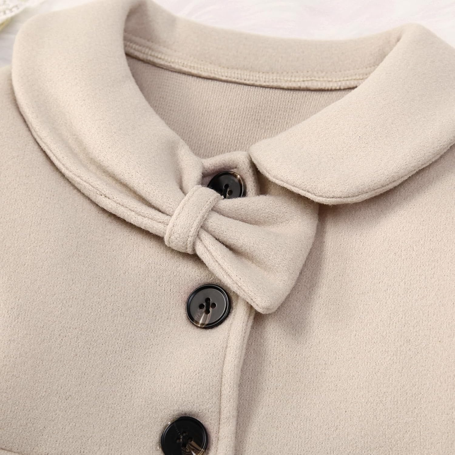 Toddler Baby Girl Coat Long Sleeve Solid Color Buttons Clothes Jacket Little Girls Dress Coat Fall Winter Outfit - Image 4