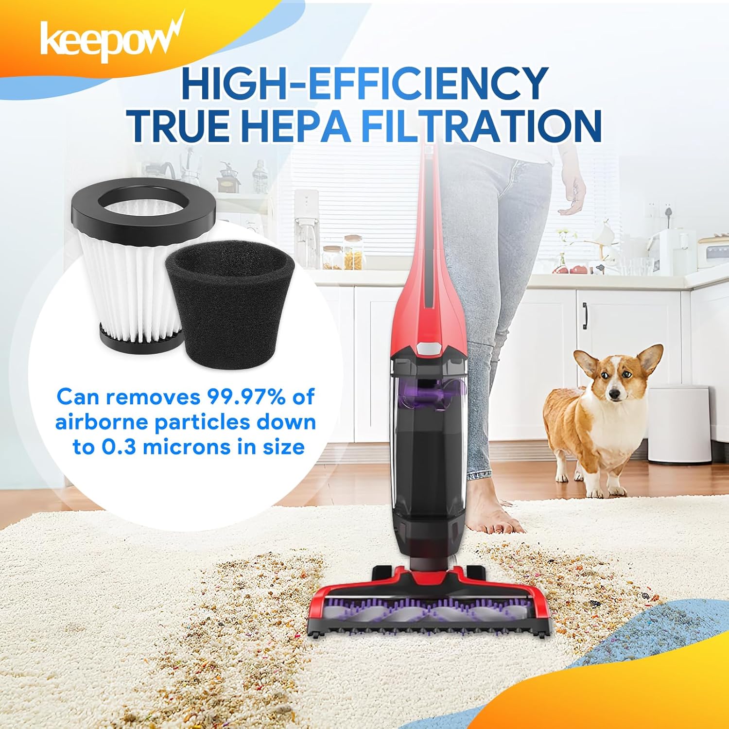 KEEPOW Style F117 Scorption Filter 2 Pack Compatible with Dirt Devil Scorpion Handheld Vacuum Cleaner SD20005RED, SD30025B, BD22025, Part# AD40117 - Image 4