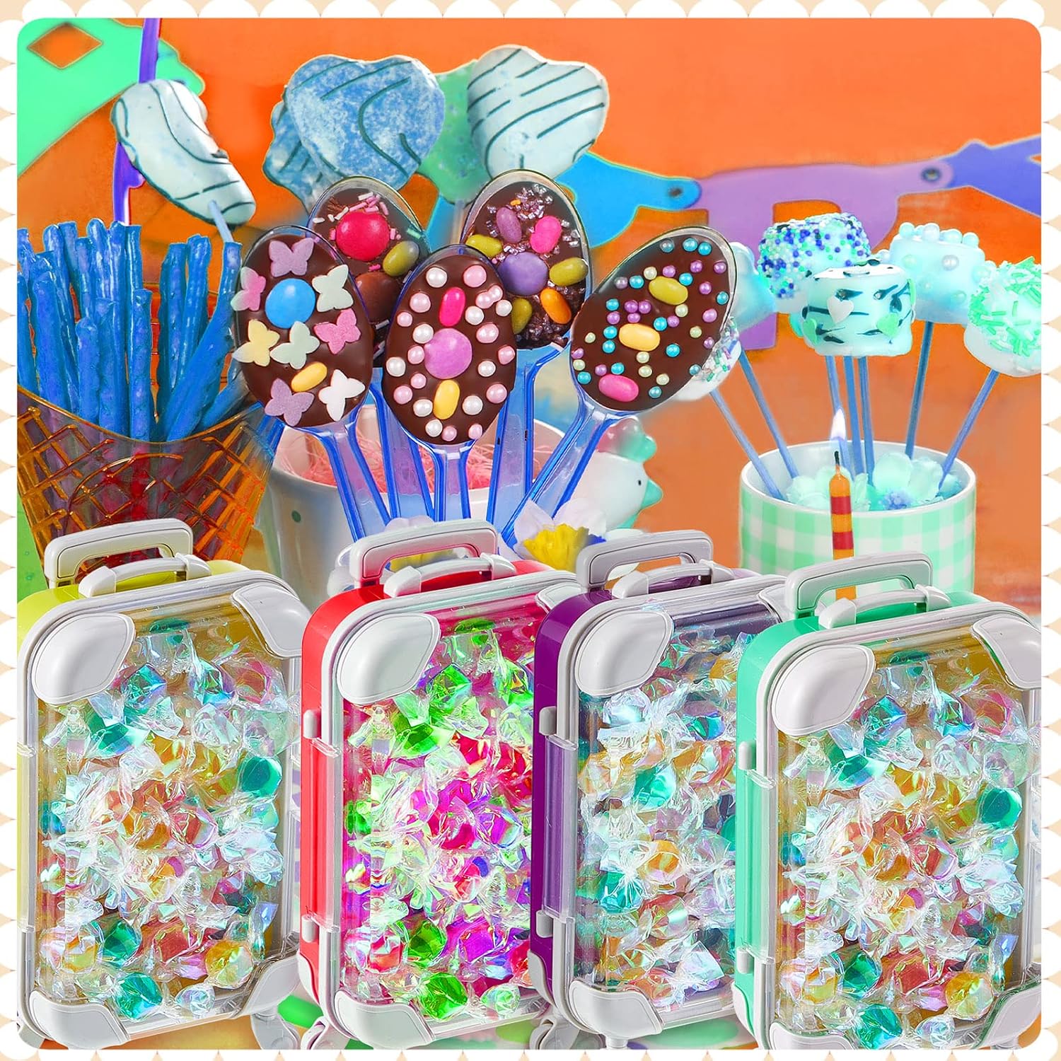 Juexica 30 Pcs Mini Suitcase Favor Gift Box, 9 Colors
