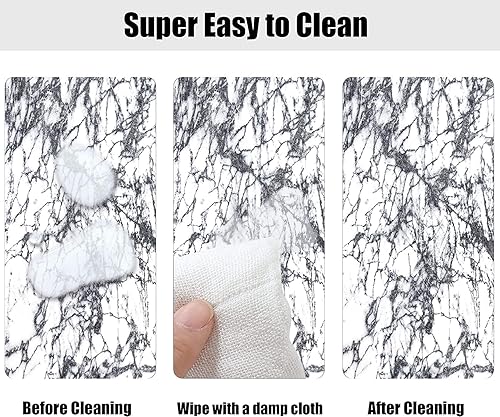 Miniatura 4 de Mantel ajustable de estilo rústico redondo con borde elástico de mármol, para decoración de mesas de comedor de cocina, comedor o picnic al aire